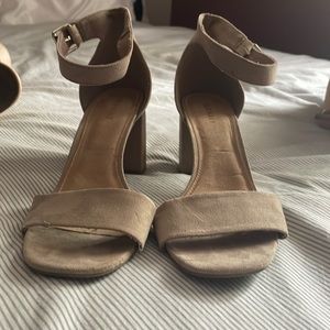 Tan block heels